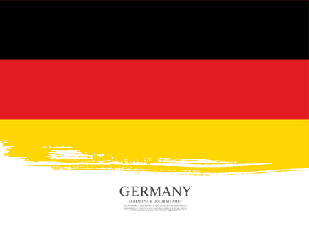 Flag of Germany made in brush stroke backgroundのイラスト素材