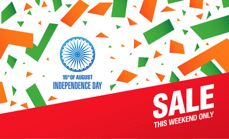 Sale banner. Independence Day of India. 15 th of Augustのイラスト素材