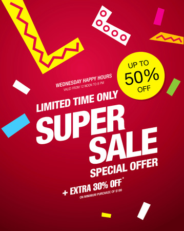 Super sale banner. Sale posterのイラスト素材