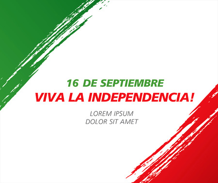 Mexican translation of the inscription: 16 th of September. Happy Independence day! Viva Mexico!のイラスト素材