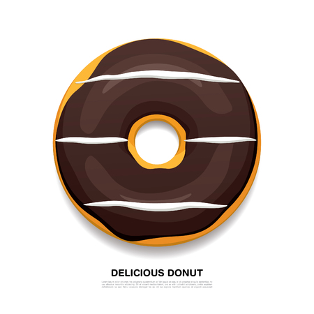 Bright delicious donut. Vector illustrationのイラスト素材