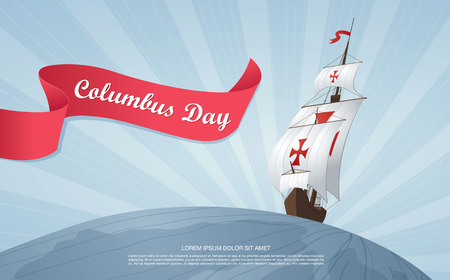 Happy Columbus Day. Vector illustrationのイラスト素材