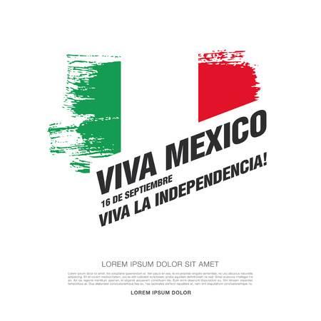 Mexican translation of the inscription: 16 th of September. Happy Independence day! Viva Mexicoのイラスト素材