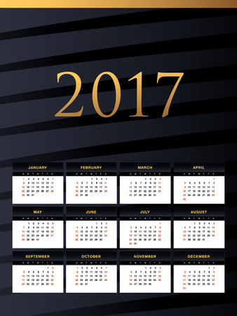 Abstract wall calendar 2017のイラスト素材