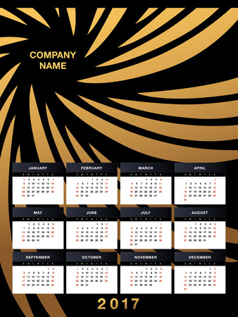 Abstract wall calendar 2017のイラスト素材