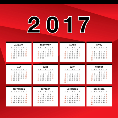 Abstract wall calendar 2017のイラスト素材