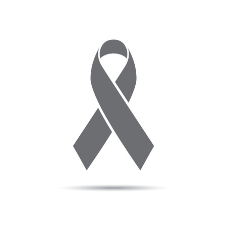 Black awareness ribbon. Mourning and melanoma symbolのイラスト素材