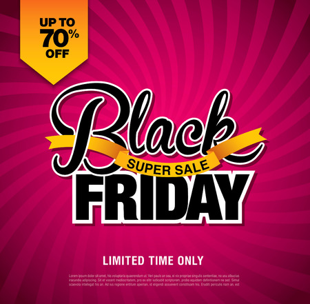 Black friday sale banner. Vector illustrationのイラスト素材