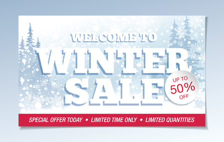 Winter Sale banner template designのイラスト素材