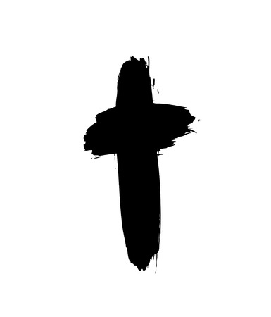 cross. Grunge cross. Cross made with brush strokeのイラスト素材