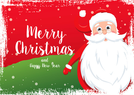 Christmas greeting card. Merry Christmas and happy new yearのイラスト素材