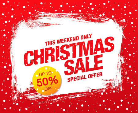 Christmas sale banner, vector illustrationのイラスト素材