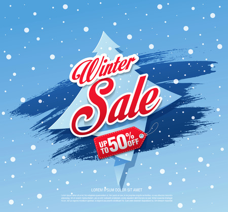 Winter sale banner, vector illustrationのイラスト素材