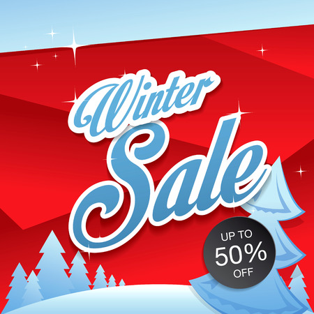 Winter sale banner, vector illustrationのイラスト素材