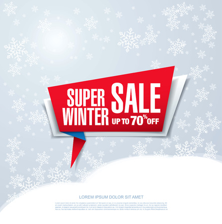 Winter sale banner, vector illustrationのイラスト素材