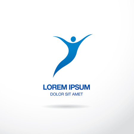 Abstract stylized figure of a man. Logo template designのイラスト素材