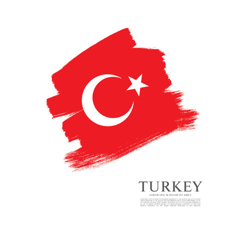 Flag of Turkey, brush stroke backgroundのイラスト素材