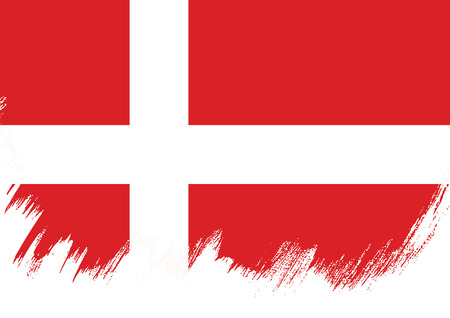 Flag of Denmark, brush stroke backgroundのイラスト素材