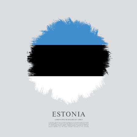 Flag of Estonia, brush stroke backgroundのイラスト素材