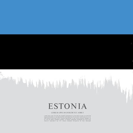 Flag of Estonia, brush stroke backgroundのイラスト素材