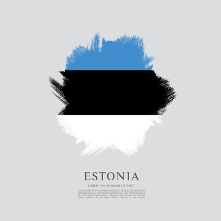 Flag of Estonia, brush stroke backgroundのイラスト素材