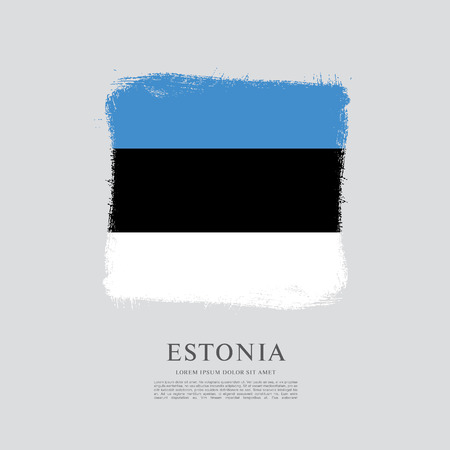 Flag of Estonia, brush stroke backgroundのイラスト素材