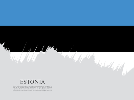 Flag of Estonia, brush stroke backgroundのイラスト素材