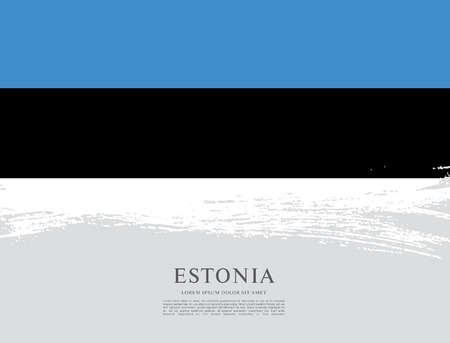 Flag of Estonia, brush stroke backgroundのイラスト素材