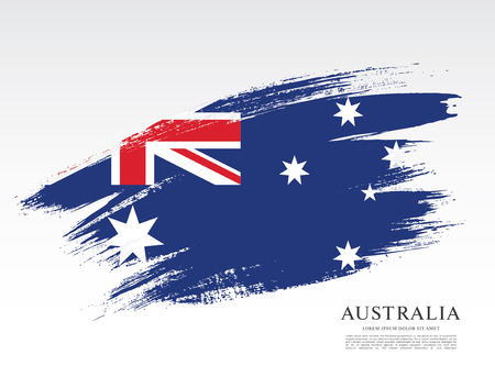 Flag of Australia, brush stroke backgroundのイラスト素材
