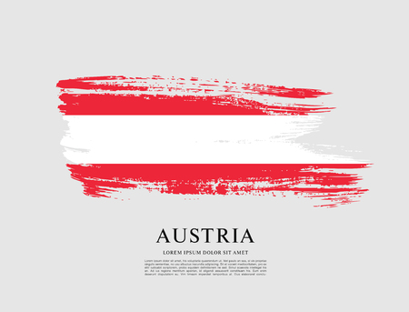 Flag of Austria, brush stroke backgroundのイラスト素材