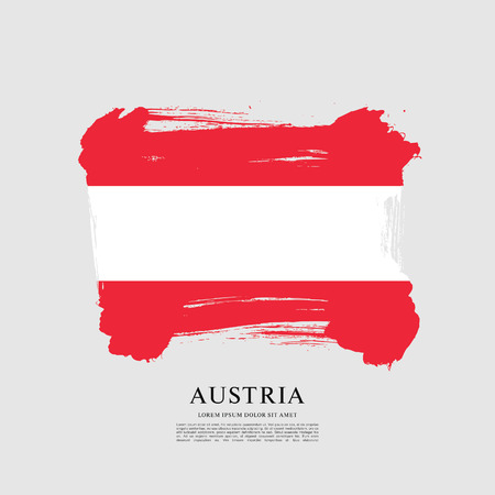 Flag of Austria, brush stroke backgroundのイラスト素材