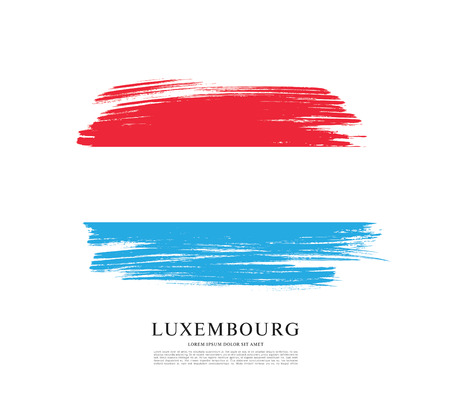 Flag of Luxembourg, brush stroke backgroundのイラスト素材