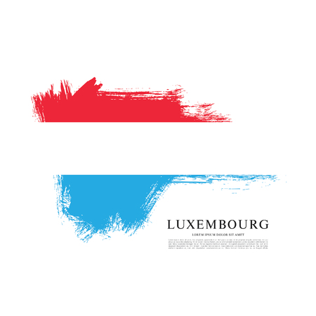 Flag of Luxembourg, brush stroke backgroundのイラスト素材