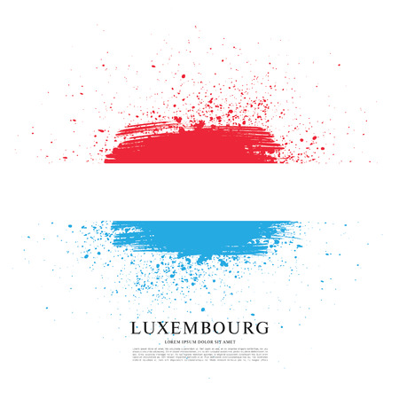 Flag of Luxembourg, brush stroke backgroundのイラスト素材