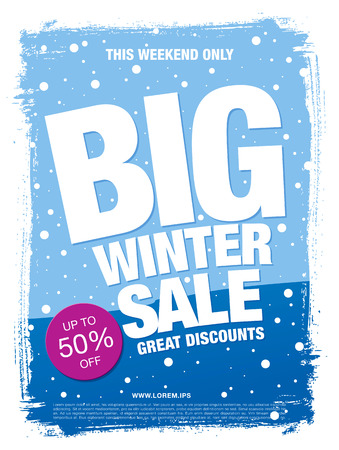 Winter sale banner, vector illustrationのイラスト素材