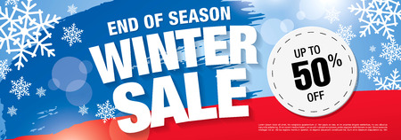 Winter sale banner, vector illustrationのイラスト素材