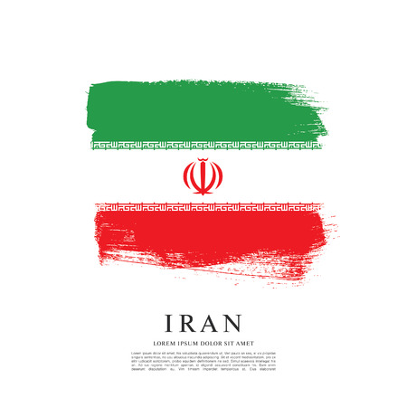 Flag of Iran, brush stroke backgroundのイラスト素材