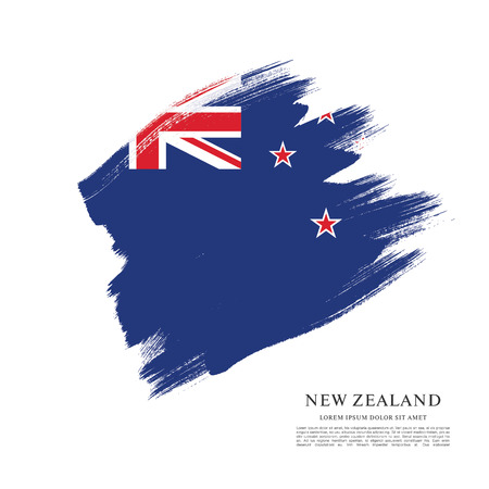 Flag of New Zealand, brush stroke backgroundのイラスト素材