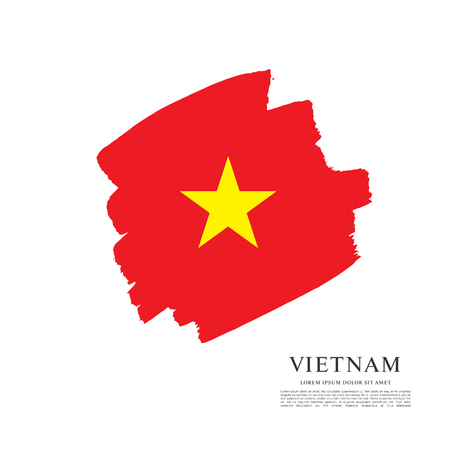 Flag of Vietnam, brush stroke backgroundのイラスト素材