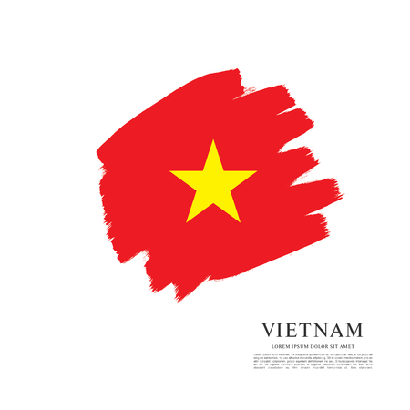 Flag of Vietnam, brush stroke backgroundのイラスト素材