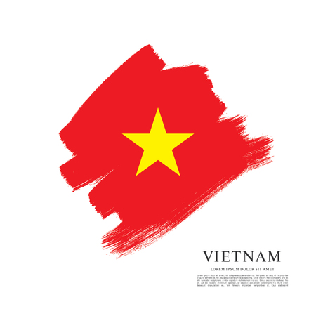 Flag of Vietnam, brush stroke backgroundのイラスト素材