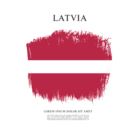 Flag of Latvia, brush stroke backgroundのイラスト素材