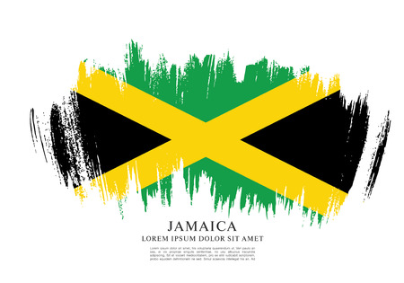 Flag of Jamaica, brush stroke patternのイラスト素材