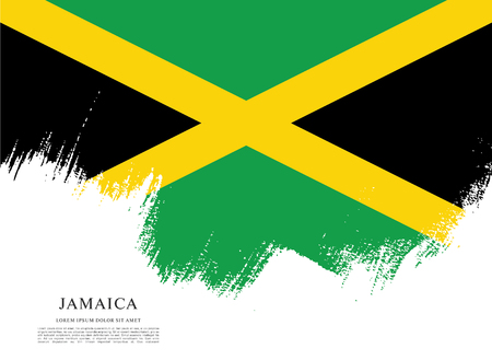 Flag of Jamaica, brush stroke patternのイラスト素材