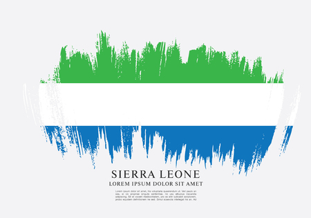 Flag of Sierra Leone, brush stroke patternのイラスト素材