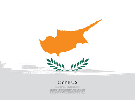 Flag of Cyprus, brush stroke backgroundのイラスト素材
