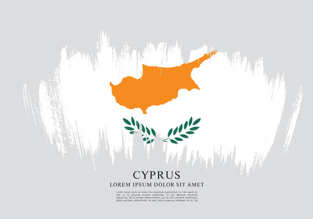Flag of Cyprus, brush stroke backgroundのイラスト素材