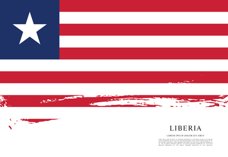 Flag of Liberia, brush stroke backgroundのイラスト素材
