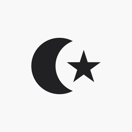 Moon and star icon. Islam symbolのイラスト素材