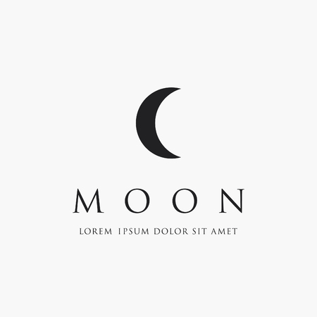 Astronomical logo design. The Moon is the Earth's satelliteのイラスト素材